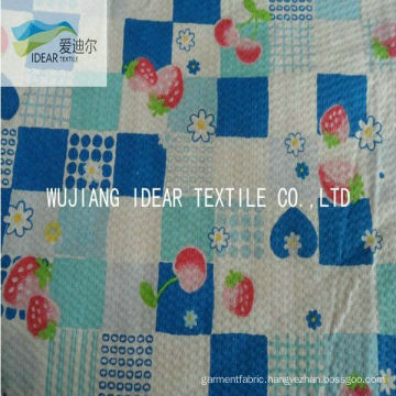 Printed Pure 100% Cotton Seersucker Fabric For Garment